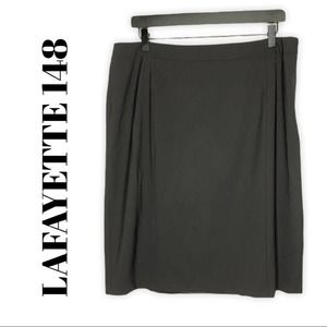 Lafayette 148 Pencil Skirt Womens Knee Length Professional Lined Black 14